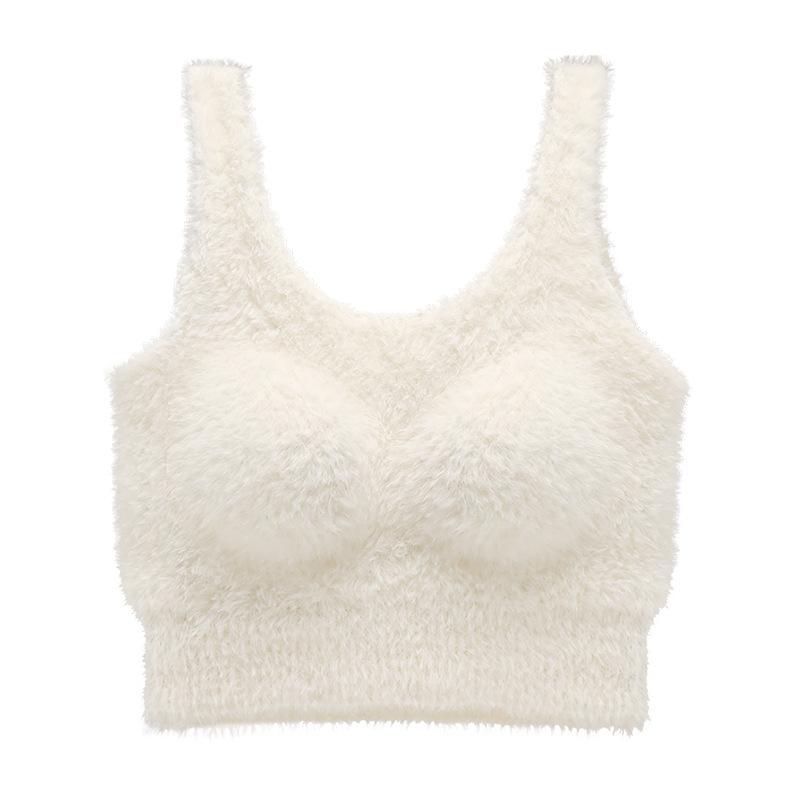 Loungewear | Cream Teddy Knit Bralet  – Womens Clothing Cream