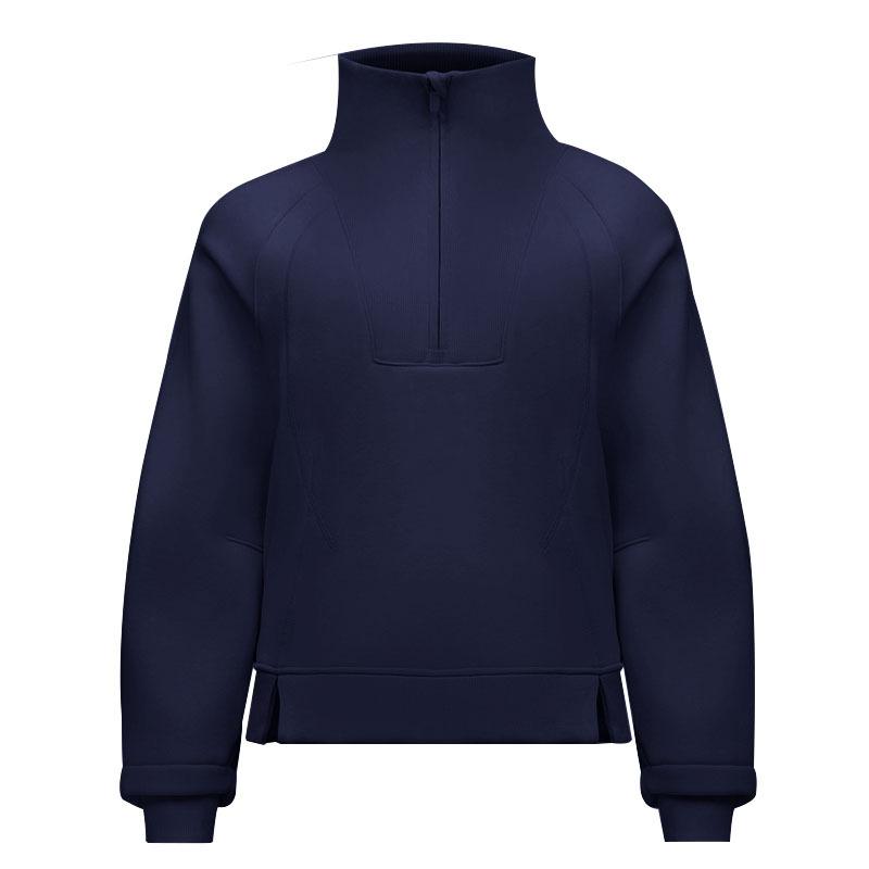 Loungewear | Midnight Blue Half Zip Crop Sweater  – Womens Clothing Loungewear