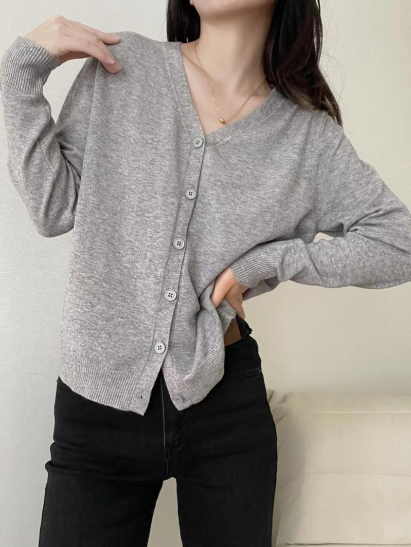 Loungewear | Plus Grey Melange Soft Knit Basic Button Up Cardigan  – Womens Clothing Grey