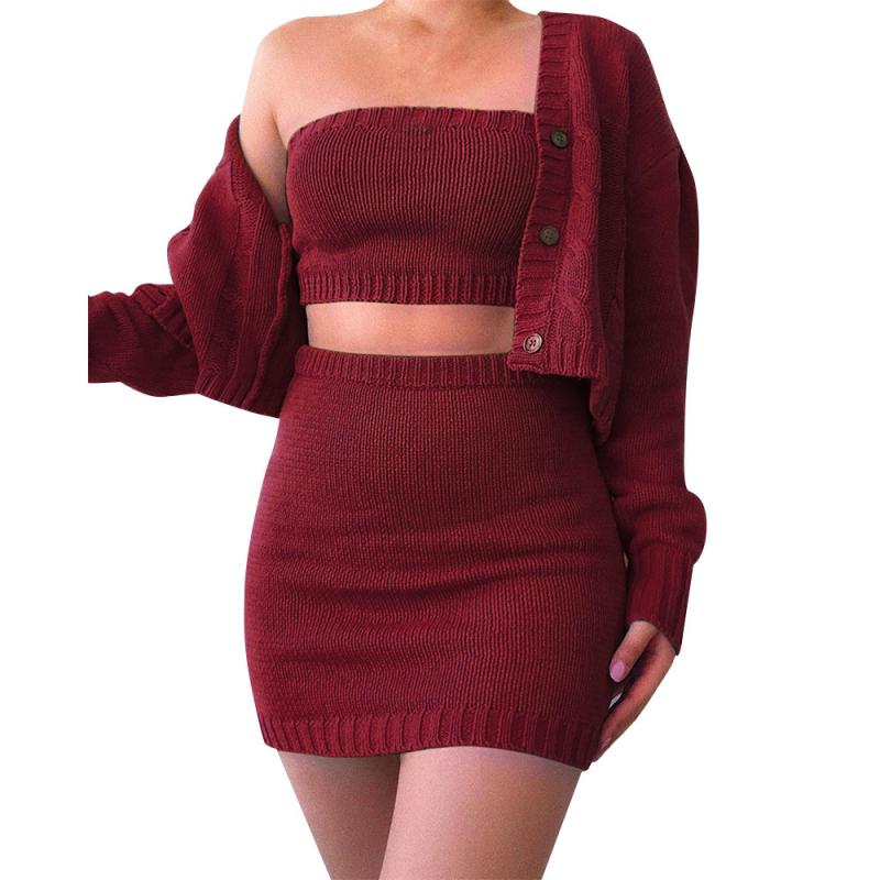 Loungewear | Shape Burgundy Knitted Mini Skirt  – Womens Clothing Burgundy