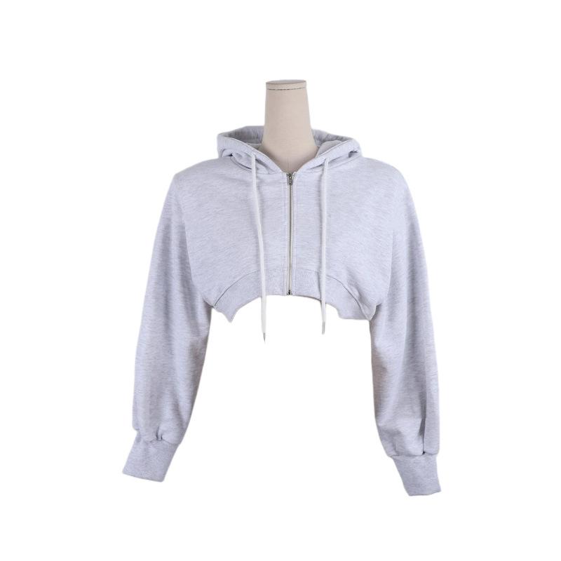 Loungewear | Shape Grey Marl Zip Front Long Sleeve Cropped Hoodie  – Womens Clothing Co-Ords