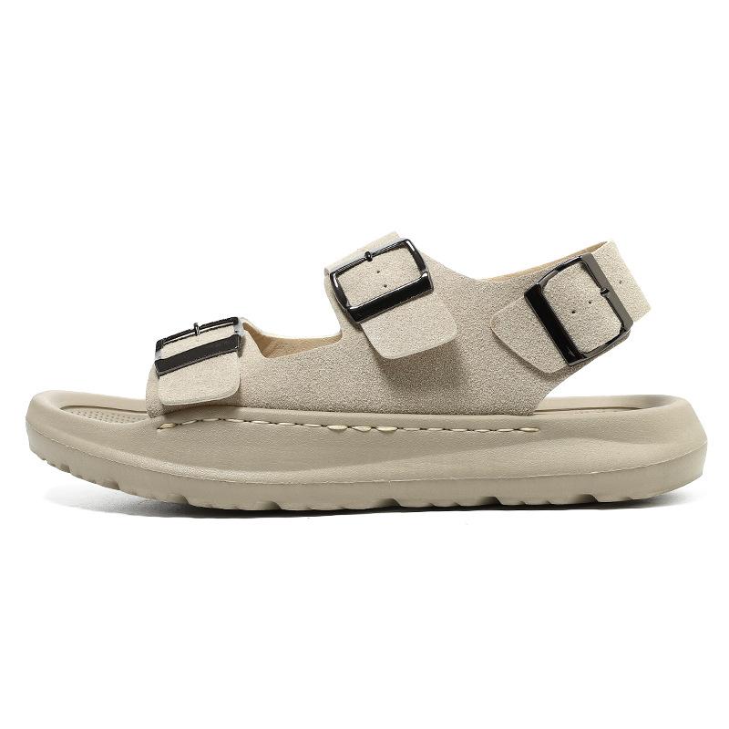 Sandals | Beige Rubber Chunky Sole Buckle Detail Sling Back Sandals  – Womens Sandals Beige