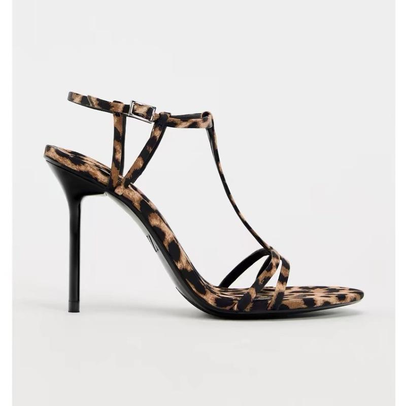 Sandals | Leopard Pu Point Toe Barley There High Heel Sandals  – Womens Heels Heels