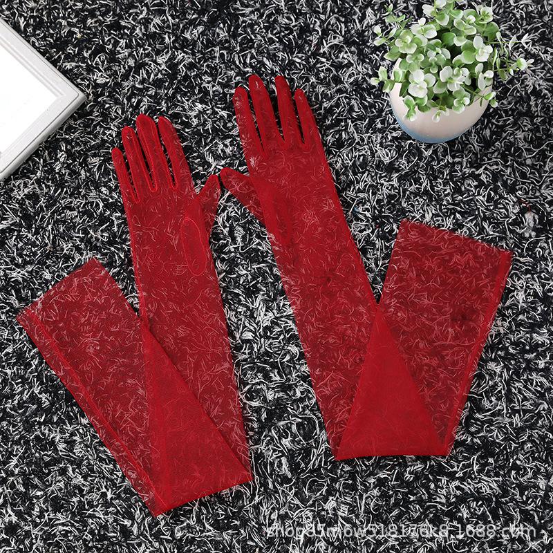 Scarves & Gloves | Red Rose Mesh Gloves  – Womens Accessories Red