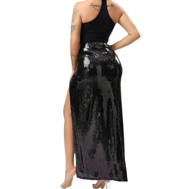 Skirts | Blue Sequin Low Rise Maxi Skirt  – Womens Clothing Blue