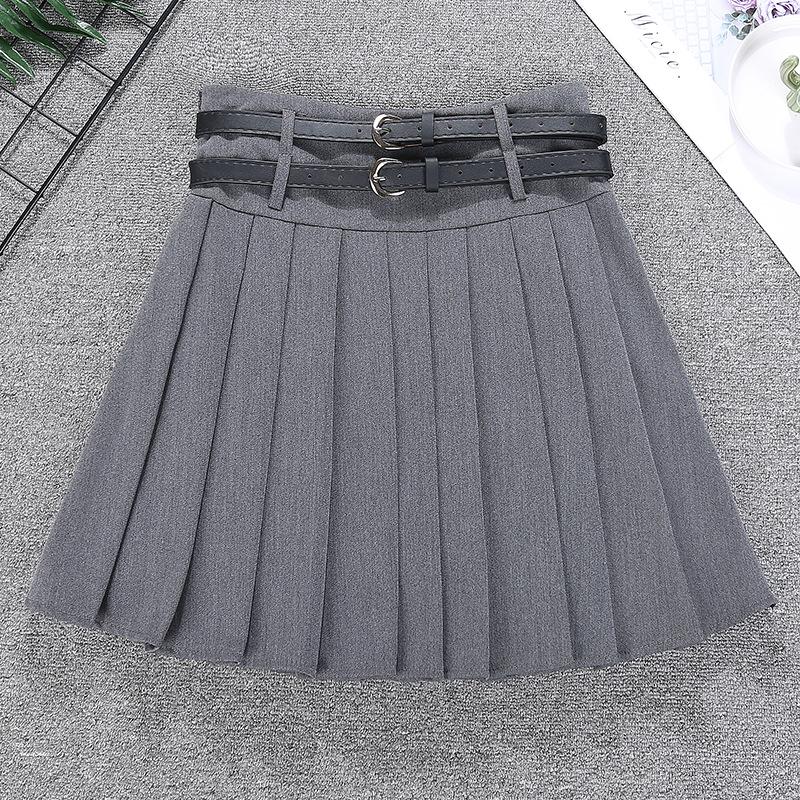 Skirts | Charcoal Tailored Woven Double Belt Micro Mini Skater Skirt  – Womens Clothing Charcoal