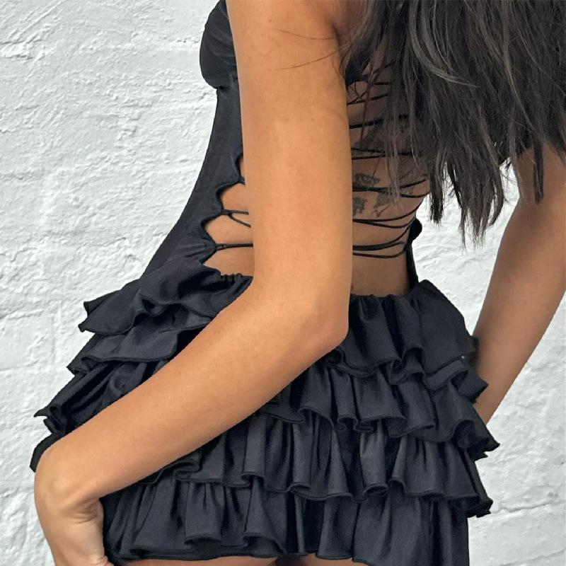 Skirts | Plus Black Frill Detail Ruffle Mini Skirt  – Womens Clothing Black