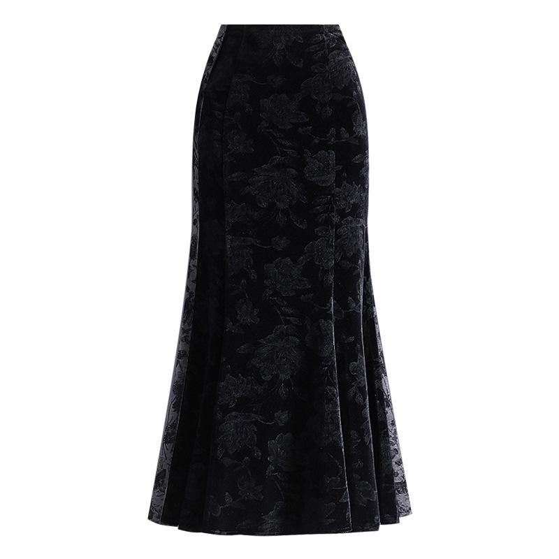 Skirts | Tall Black Sheer Floral Mesh Maxi Skirt  – Womens Clothing Black