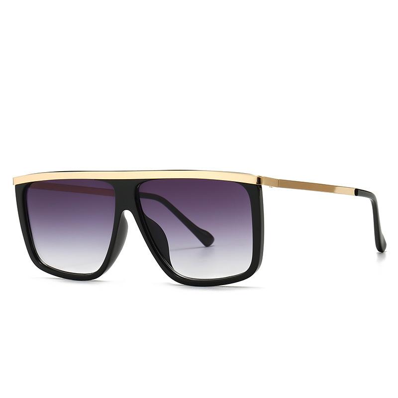 Sunglasses | Black Frame Gold Bar Oversized Square Frame Sunglasses  – Womens Accessories Black