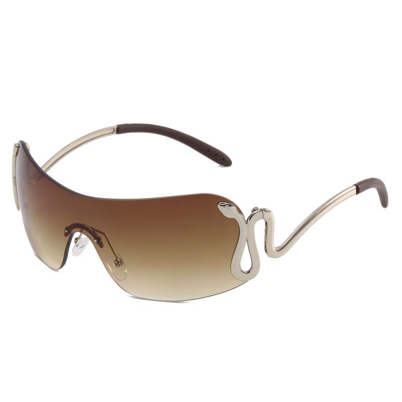 Sunglasses | Brown Faded Lens Square Frame Frameless Sunglasses  – Womens Accessories Brown