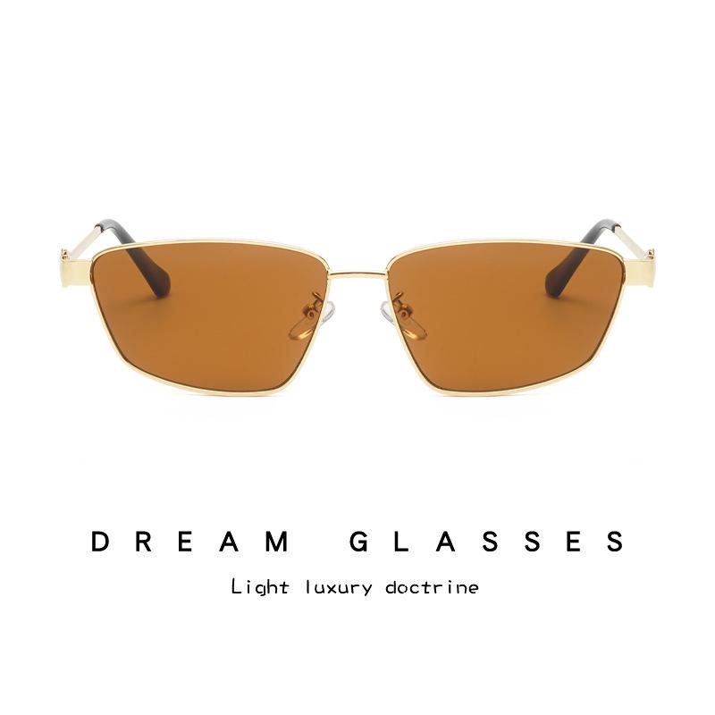 Sunglasses | Gold Frame Retro Cat Eye Sunglasses  – Womens Accessories Gold