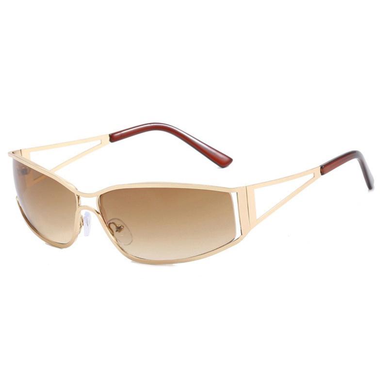 Sunglasses | Gold Trim Frame Visor Sunglasses  – Womens Accessories Gold