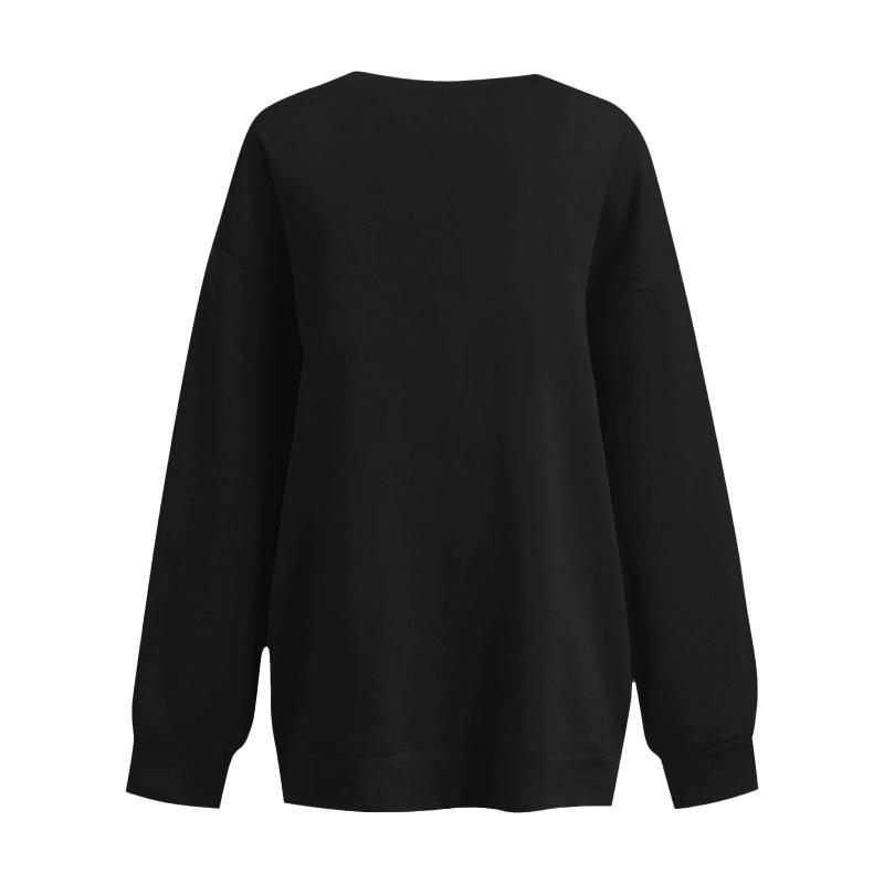 Tops | Petite Black Ultimate Basic Oversized Sweatshirt  – Womens Clothing Black