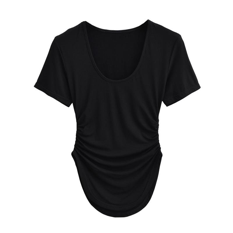 Tops | Shape Black Sculpted V Neck Short Sleeve Bodysuit  – Womens Clothing Black