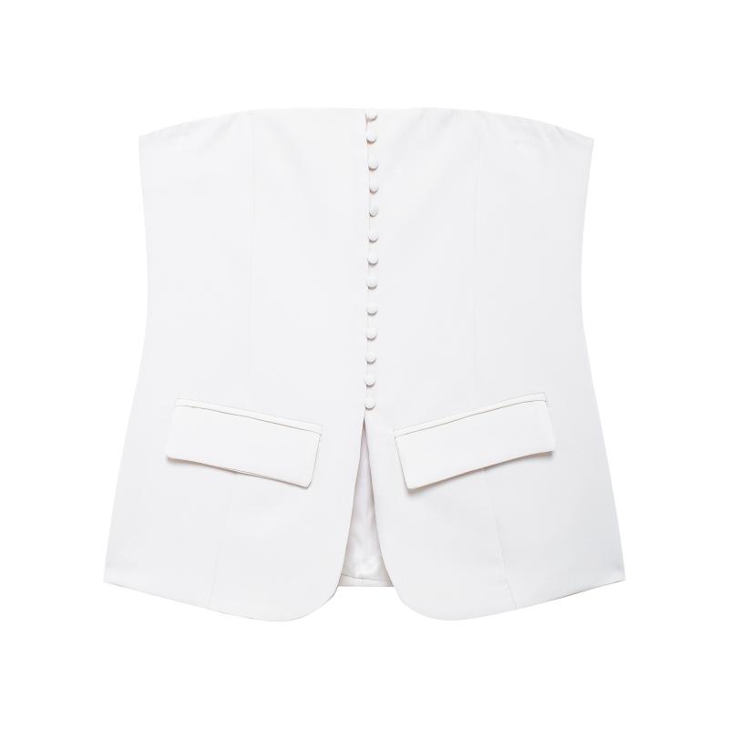 Tops | Stone Button Up Split Hem Longline Corset  – Womens Clothing Stone