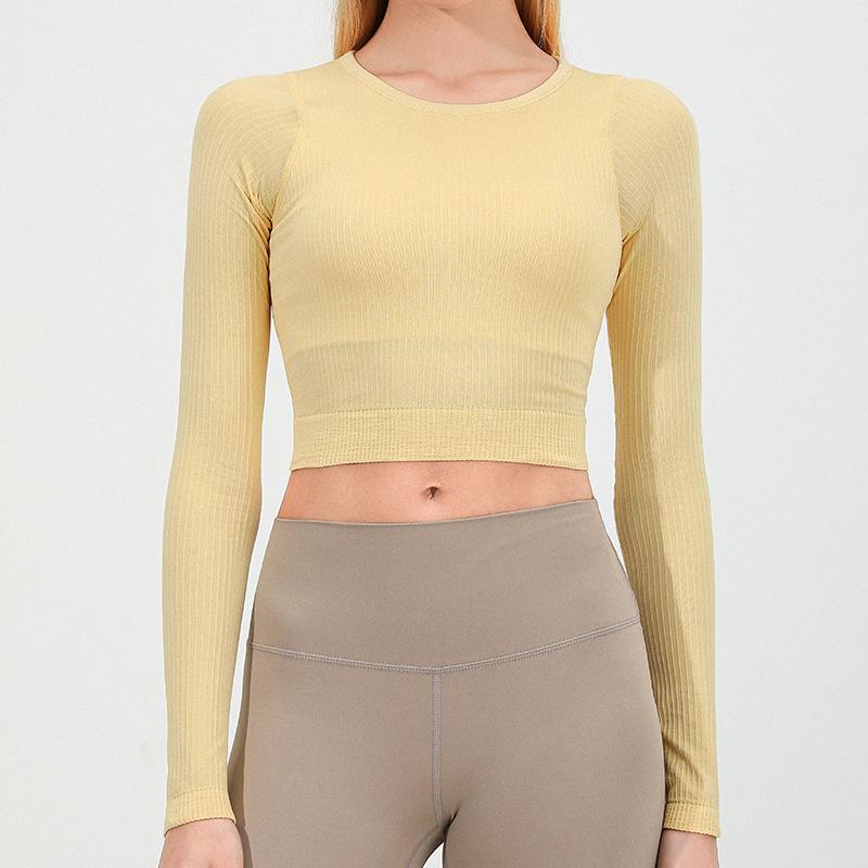 Tops | Stone Structured Contour Ribbed Round Neck Long Sleeve Crop Top  – Womens Clothing Co-Ords