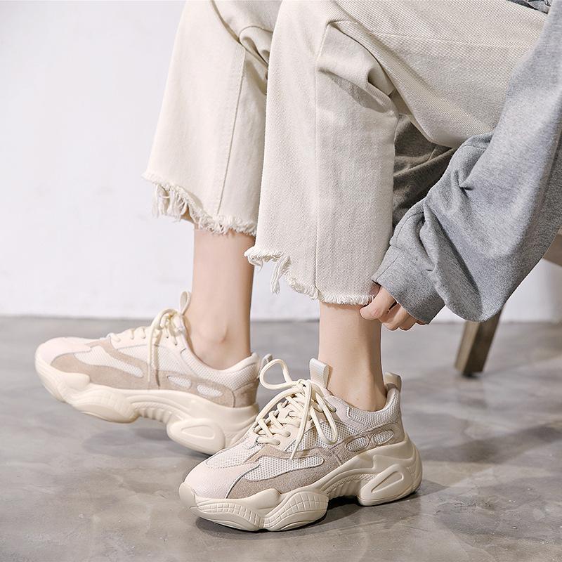 Trainers | Sand Bubble Sole Lace Up Trainers  – Womens Flats Flats