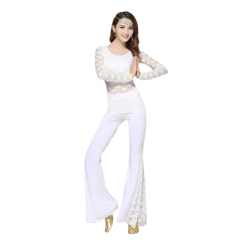 Trousers | Cream Lace Mesh Panel Straight Leg Trousers  – Womens Clothing Cream