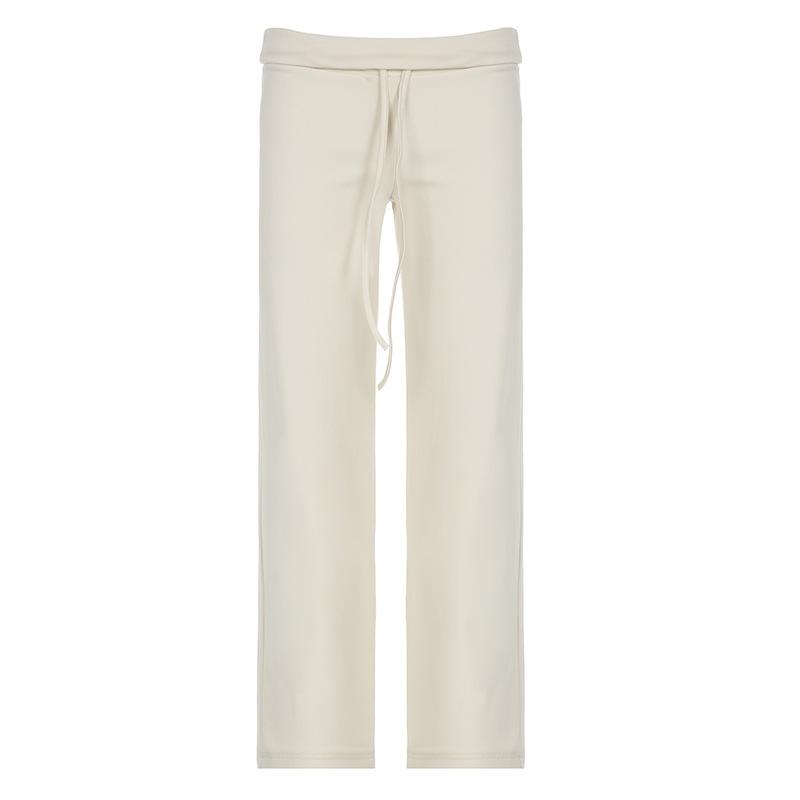 Trousers | Cream Premium Crossover Waistband Detail Tailored Trouser  – Womens Clothing Cream