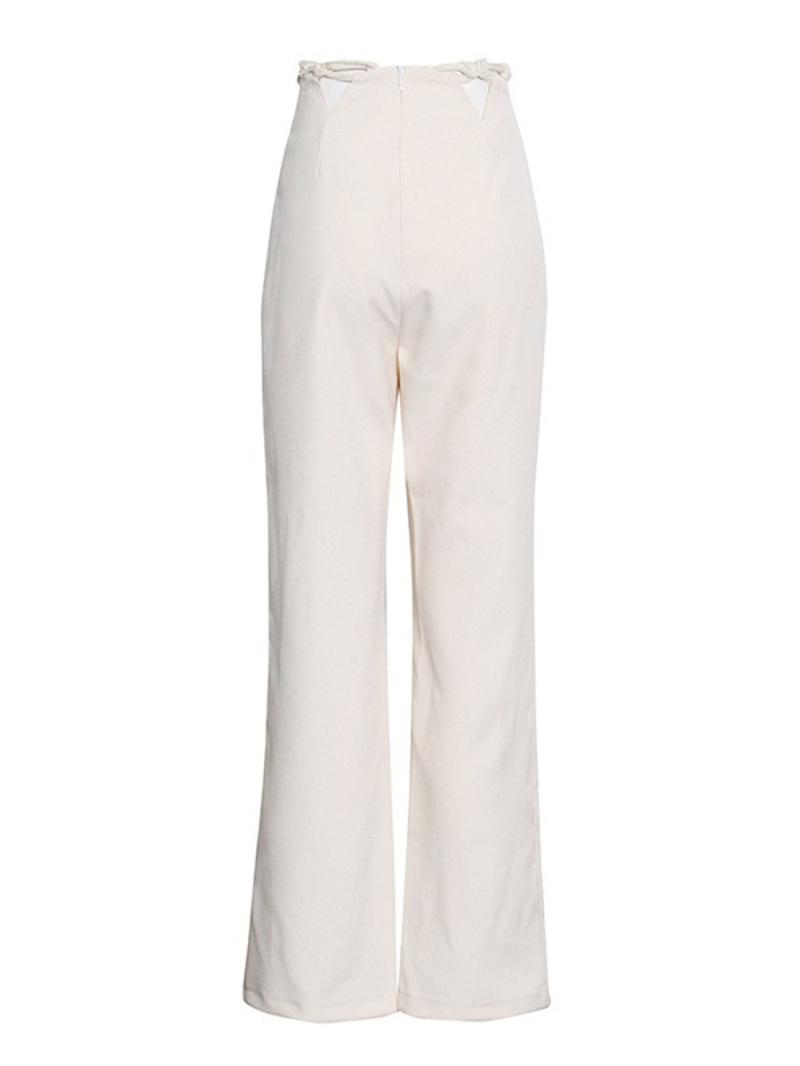 Trousers | Cream Premium Mid Rise Wide Leg Trousers  – Womens Clothing Co-Ords