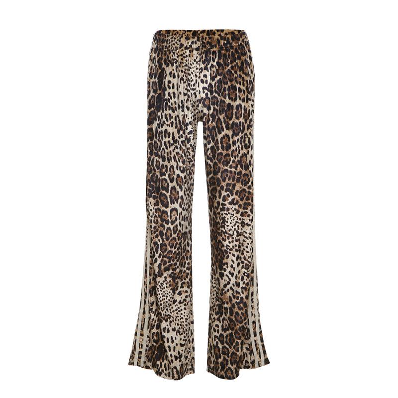 Trousers | Leopard Premium Printed Faux Suede Wide Leg Trousers  – Womens Clothing Leopard