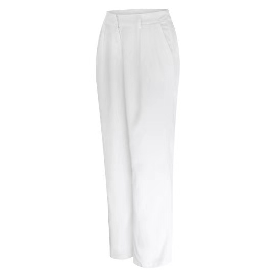 Trousers | White Woven High Waist Tailored Trousers  – Womens Clothing Trousers