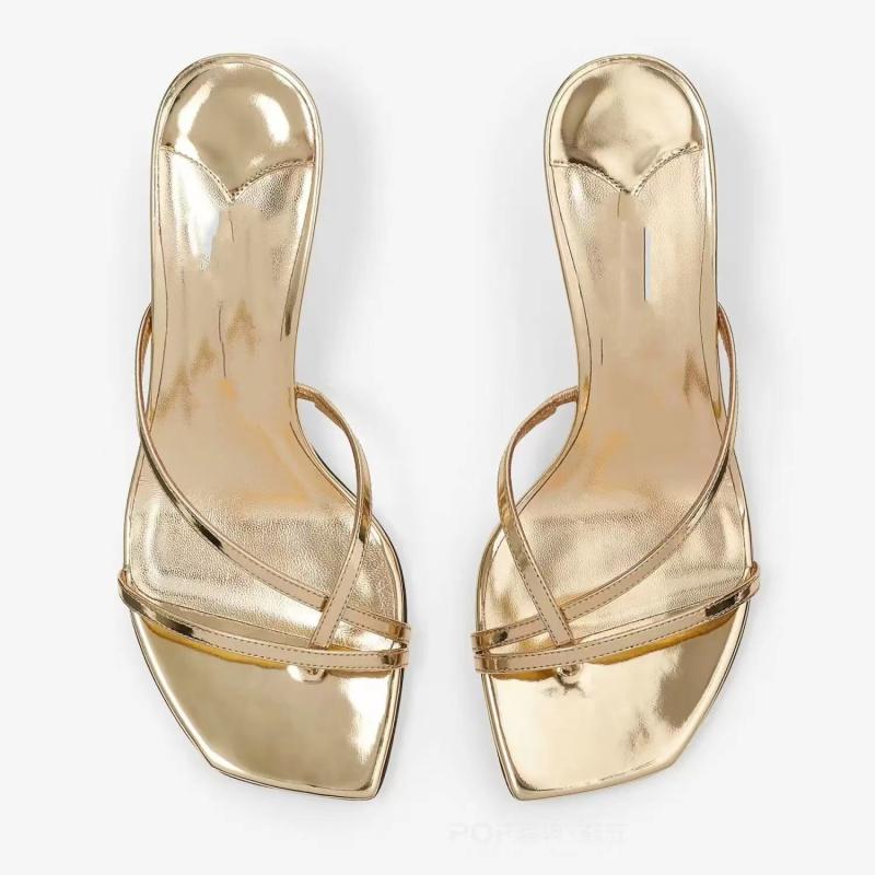 Wide Fit Shoes | Gold Wide Fit Metallic Pu Clear Strap Block Heel Sandals  – Womens Sandals Gold