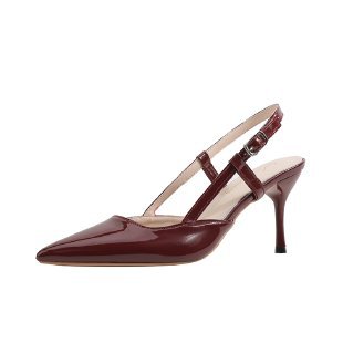 Wide Fit Shoes | Wide Fit Burgundy Pu Point Toe Court Heels  – Womens Heels Burgundy