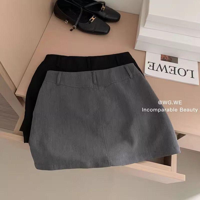 Skirts | Grey Marl Woven Tailored Mini Skort  – Womens Clothing Grey